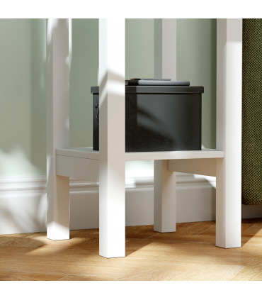 HOMCOM Bedside Table Set, End Table Set with Drawer and Storage Shelf, White