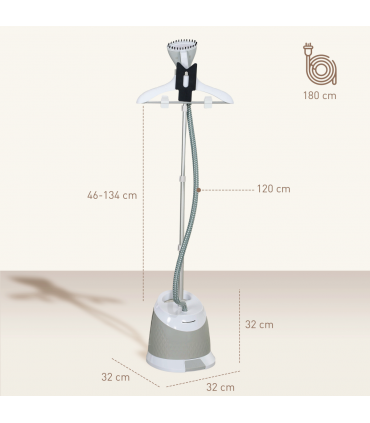 HOMCOM Clothes Steamer, Garment Steamer Clothing Wrinkle Remover, Grey