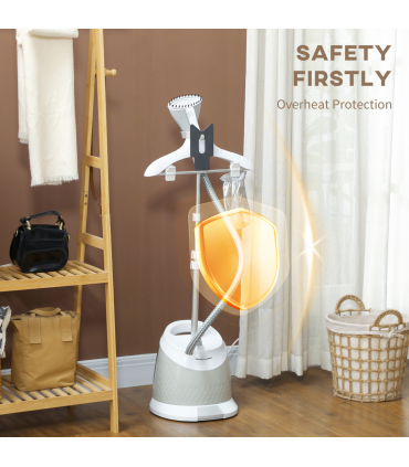 HOMCOM Clothes Steamer, Garment Steamer Clothing Wrinkle Remover, Grey