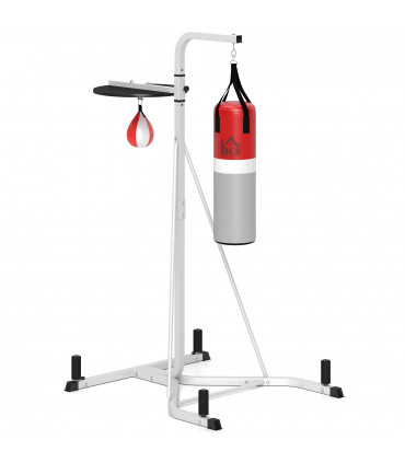 HOMCOM Punchbag & Speedball Boxing Station Frame Freestanding, White