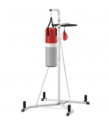 HOMCOM Punchbag & Speedball Boxing Station Frame Freestanding, White