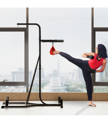 HOMCOM Free-Standing Speed Bag Platform, Adjustable Boxing Punch Bag, Black