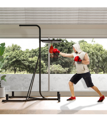 HOMCOM Free-Standing Speed Bag Platform, Adjustable Boxing Punch Bag, Black