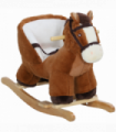 AIYAPLAY Kids Rocking Horse w/ Sound, Safety Belt - Brown