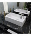 Basin with Faucet Hole Rectangular Ceramic White 46x25.5x12 cm