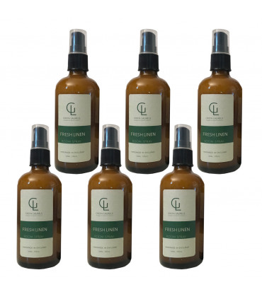 Aqueous Fresh Linen Room Spray 100ml in Amber Glass, 6 Bottles