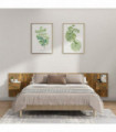 Bed Headboard with Cabinets Smoked Oak Engineered Wood