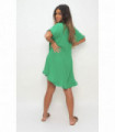 Button Down Oversized Ruffle Short Sleeve Mini Dress