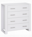 Chest Of 4 Drawers Home Storage Clothes Cabinet Metal Handles White