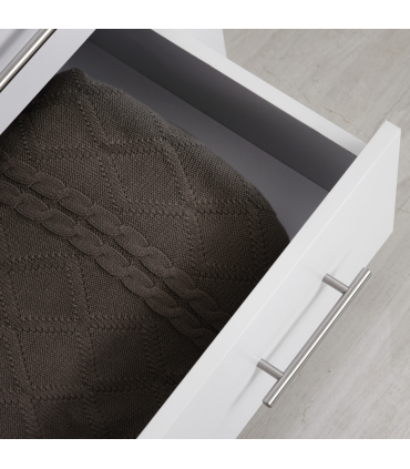 Chest Of 4 Drawers Home Storage Clothes Cabinet Metal Handles White