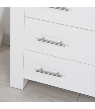 Chest Of 4 Drawers Home Storage Clothes Cabinet Metal Handles White