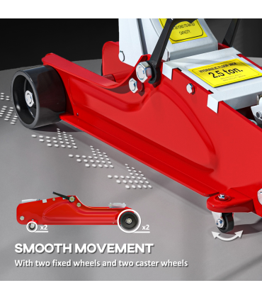 HOMCOM Hydraulic Low Profile Jack 8-38cm 2.5 Ton Racing Car Jack Kit, Red