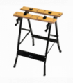 DURHAND MDF Top Portable Work Bench w Adjustable Clamps Black
