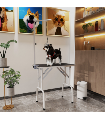 Dog Grooming Table Foldable with Adjustable Arm Max Load 30 KG 81x49x80 cm