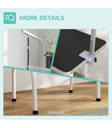 Dog Grooming Table Foldable with Adjustable Arm Max Load 30 KG 81x49x80 cm