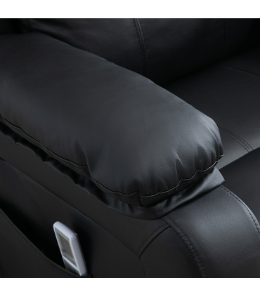 Electric Power Lift Recliner Chair with Massage Vibration Side Pocket, Black