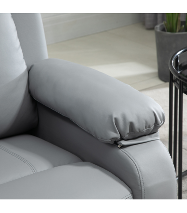 Electric Power Lift Recliner Chair with Massage Vibration Side Pocket, Grey