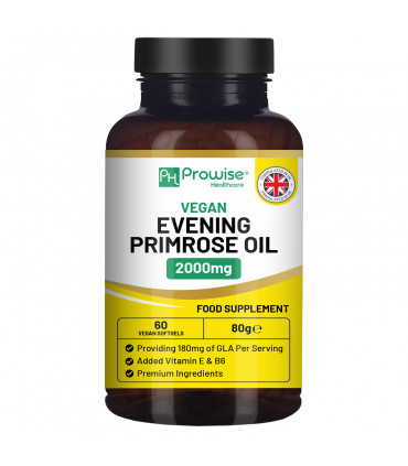 Evening Primrose Oil 1000mg | 90 Softgel Capsules | Pure Cold Pressed I 90mg GLA per Capsule I Halal Friendly