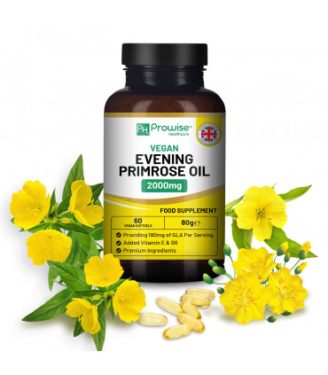 Evening Primrose Oil 1000mg | 90 Softgel Capsules | Pure Cold Pressed I 90mg GLA per Capsule I Halal Friendly