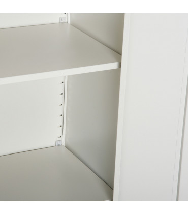 Filing Cabinet Storage Office 2 Doors Adjustable Shelf Metal Cream White