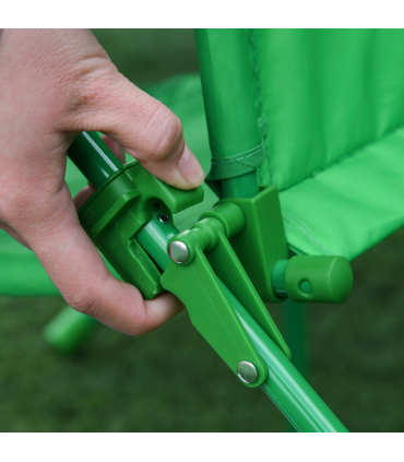 Metal Green Chair: 39L x 38W x 52Hcm Foldable Patio Kids Picnic Table 4-piece