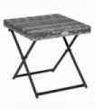 Folding Square Rattan Coffee Table Bistro Balcony Garden Steel  Outsunny