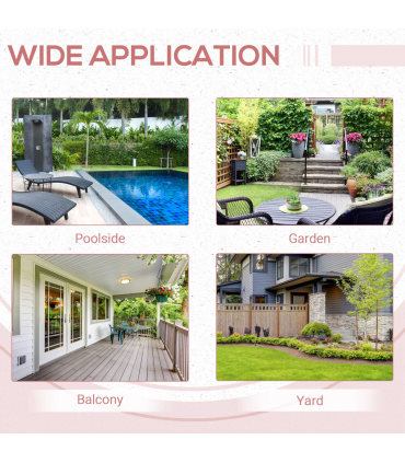 Folding Square Rattan Coffee Table Bistro Balcony Garden Steel  Outsunny