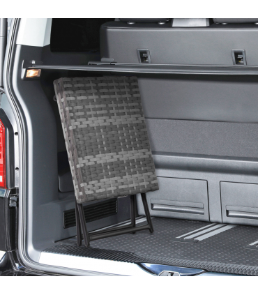 Folding Square Rattan Coffee Table Bistro Balcony Garden Steel  Outsunny