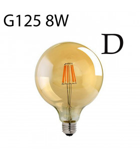 G125 E27 8W Edison Style LED filament Globe shape Retro Vintage Amber light bulb
