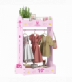 AIYAPLAY Kids Clothes Rail w/ Storage Shelves for Bedroom, Nursery, Pink