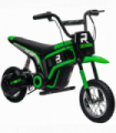 HOMCOM 24V Kids Electric Motorbike with Twist Grip Throttle, Music, Horn - Green