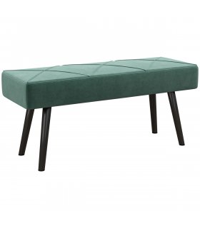 HOMCOM End of Bed Bench, Upholstered Hallway Bedroom with Steel Legs, Green