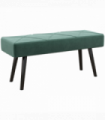 HOMCOM End of Bed Bench, Upholstered Hallway Bedroom with Steel Legs, Green