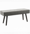 HOMCOM End of Bed Bench, Upholstered Hallway Bedroom with Steel Legs, Grey