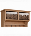 HOMCOM Entryway Coat Rack Wall Mounted Shelf Hooks 2 Baskets Brown