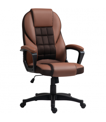 HOMCOM Executive Office Chair High Back Computer Chair with Armrests Brown