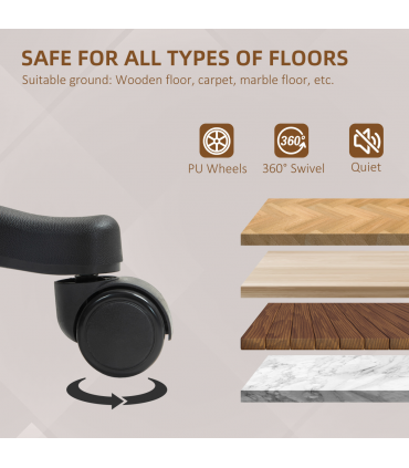 HOMCOM Executive Office Chair High Back Computer Chair with Armrests Brown