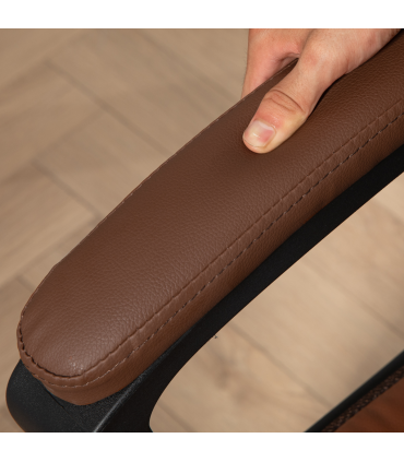 HOMCOM Executive Office Chair High Back Computer Chair with Armrests Brown