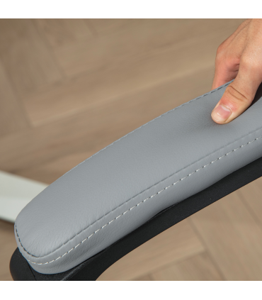 HOMCOM Executive Office Chair High Back Computer Chair with Armrests Grey