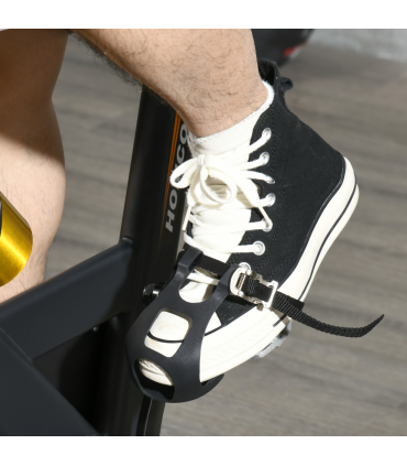 HOMCOM Exercise Bike Indoor Cycling w/ LCD Display, Heart Rate Sensor, Orange