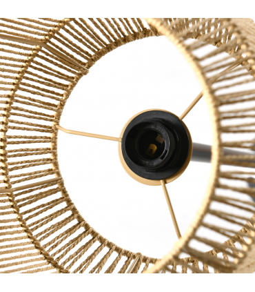 Floor Lamp Black Natural Metal Paper String 26cm x 158cm HOMCOM Farmhouse