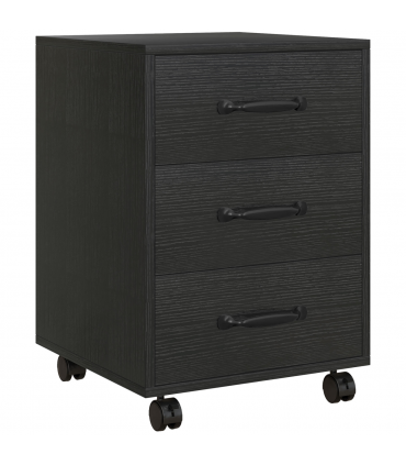 HOMCOM File Cabinet with 3 Drawers, Under Desk Mobile Filing Cabinet Black
