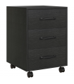 HOMCOM File Cabinet with 3 Drawers, Under Desk Mobile Filing Cabinet Black