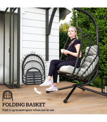 Durable Powder Coated Steel Frame Garden Storage Basket & Seat