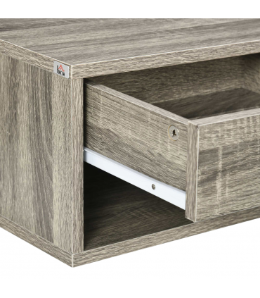 HOMCOM Floating Bedside Table Set of 2 Wall Mounted Nightstand Brown