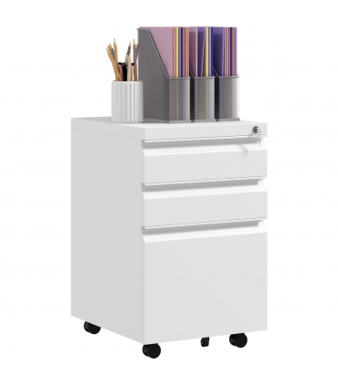 Efficient File Storage Cabinet with Lock & Wheels - Compact Steel Design