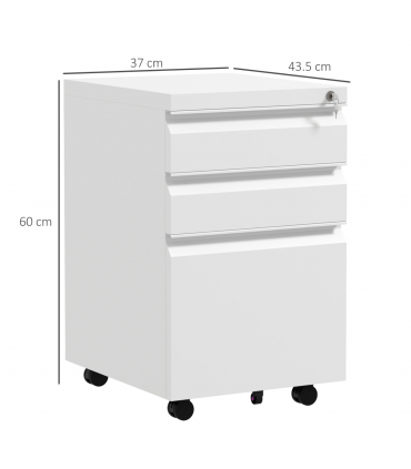 Efficient File Storage Cabinet with Lock & Wheels - Compact Steel Design