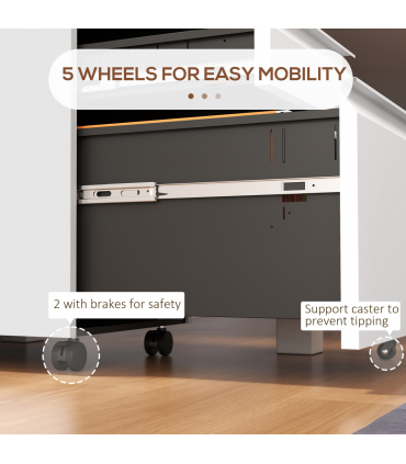 Efficient File Storage Cabinet with Lock & Wheels - Compact Steel Design