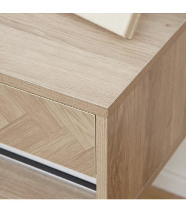 HOMCOM Floating Bedside Table Set of 2 Wall Mounted Nightstand W/ Drawer Natural