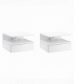 HOMCOM Floating Nightstand Set of 2, Wall Mounted Bedside Cabinet with Drawer